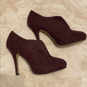 Plum Suede Booties